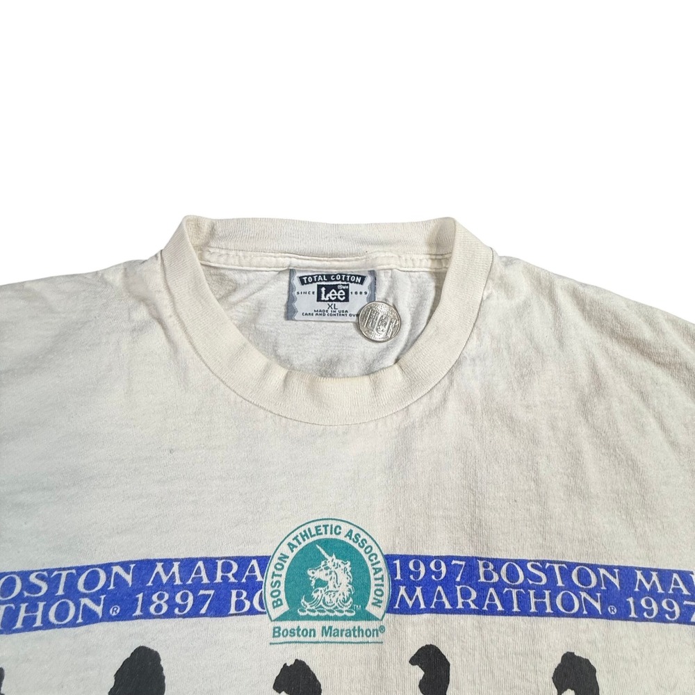 VTG‎ RARE 1997 Boston Marathon Lee Total Cotton Long Sleeve Shirt Made in USA - Picture 6 of 14